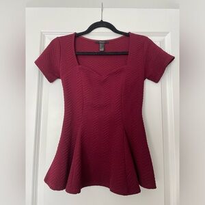Women’s Maroon Peplum top